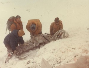 A sad job with one of  the casualties in the deep snow. 